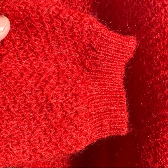 The Koopies red sweater, size small, loose weave, back zip, cozy, layer - Picture 6 of 7